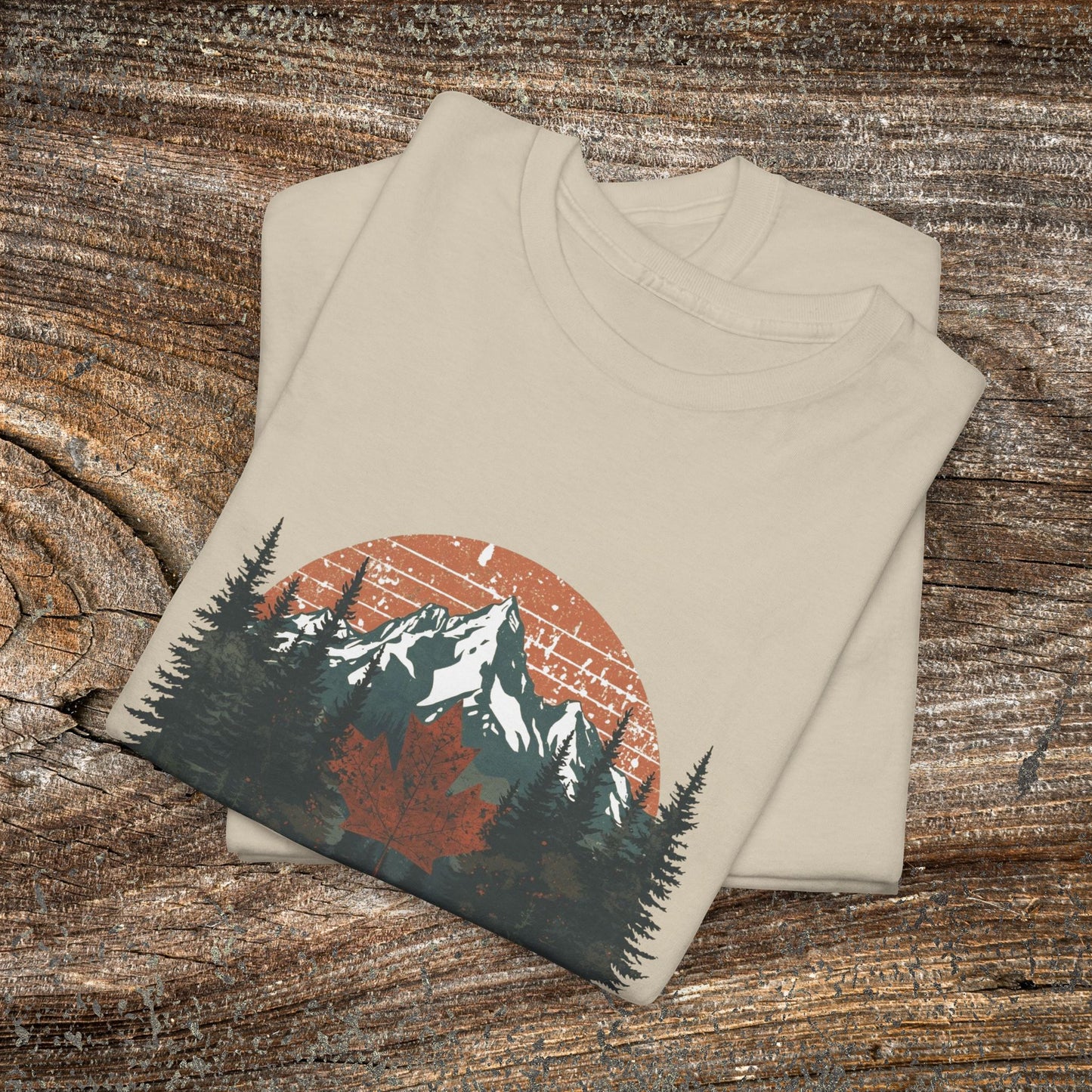 Rustic Canada Landscape T-Shirt — Distressed Canadian Tee