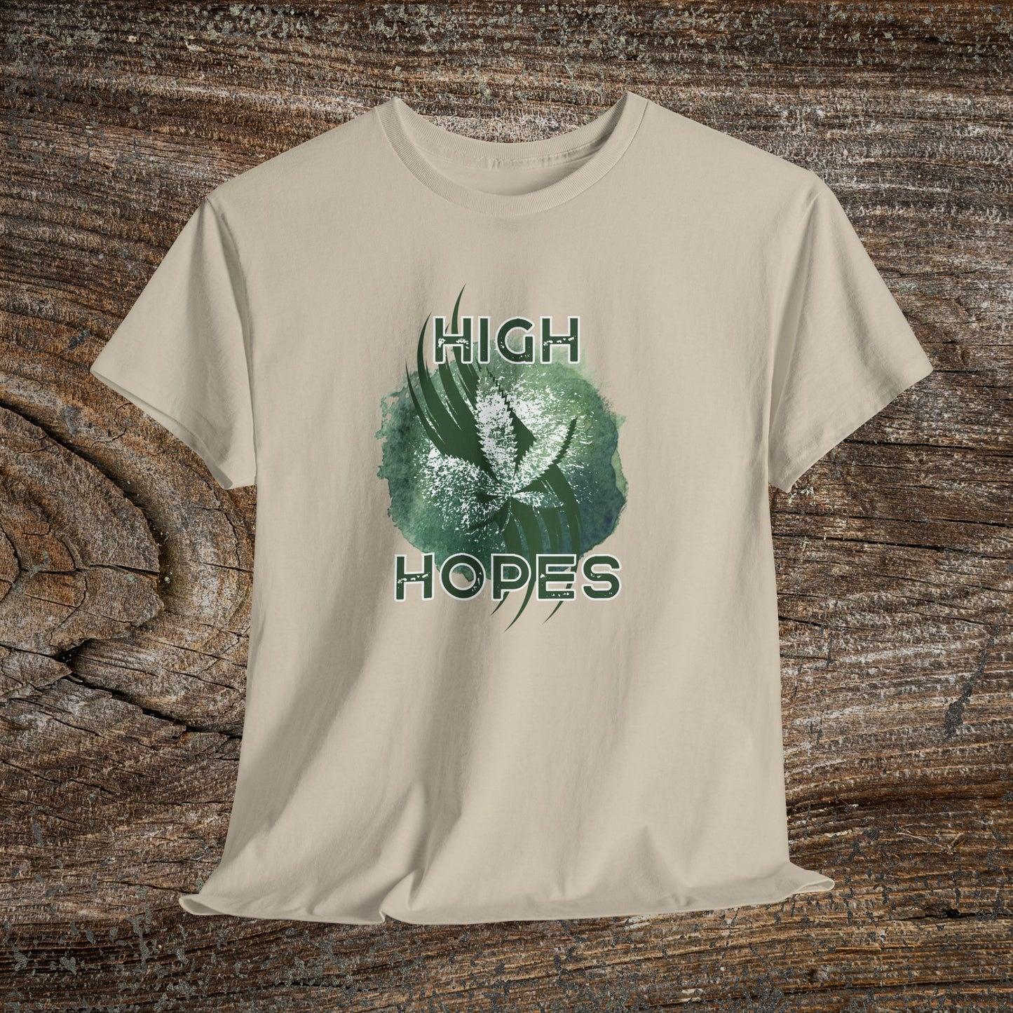 Grunge Weed 420 TShirt - "High Hopes" - Retro Marijuana Stoner Gift