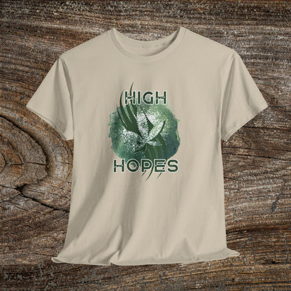 Grunge Weed 420 TShirt - "High Hopes" - Retro Marijuana Stoner Gift