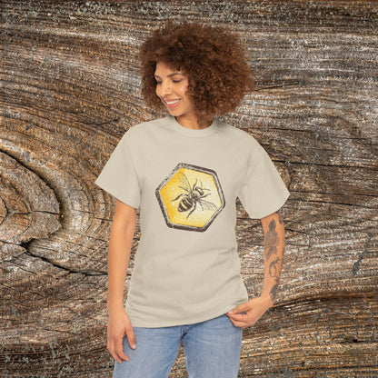 Grunge Honey Bee T-Shirt — Retro Honeycomb Bee Gift Tee