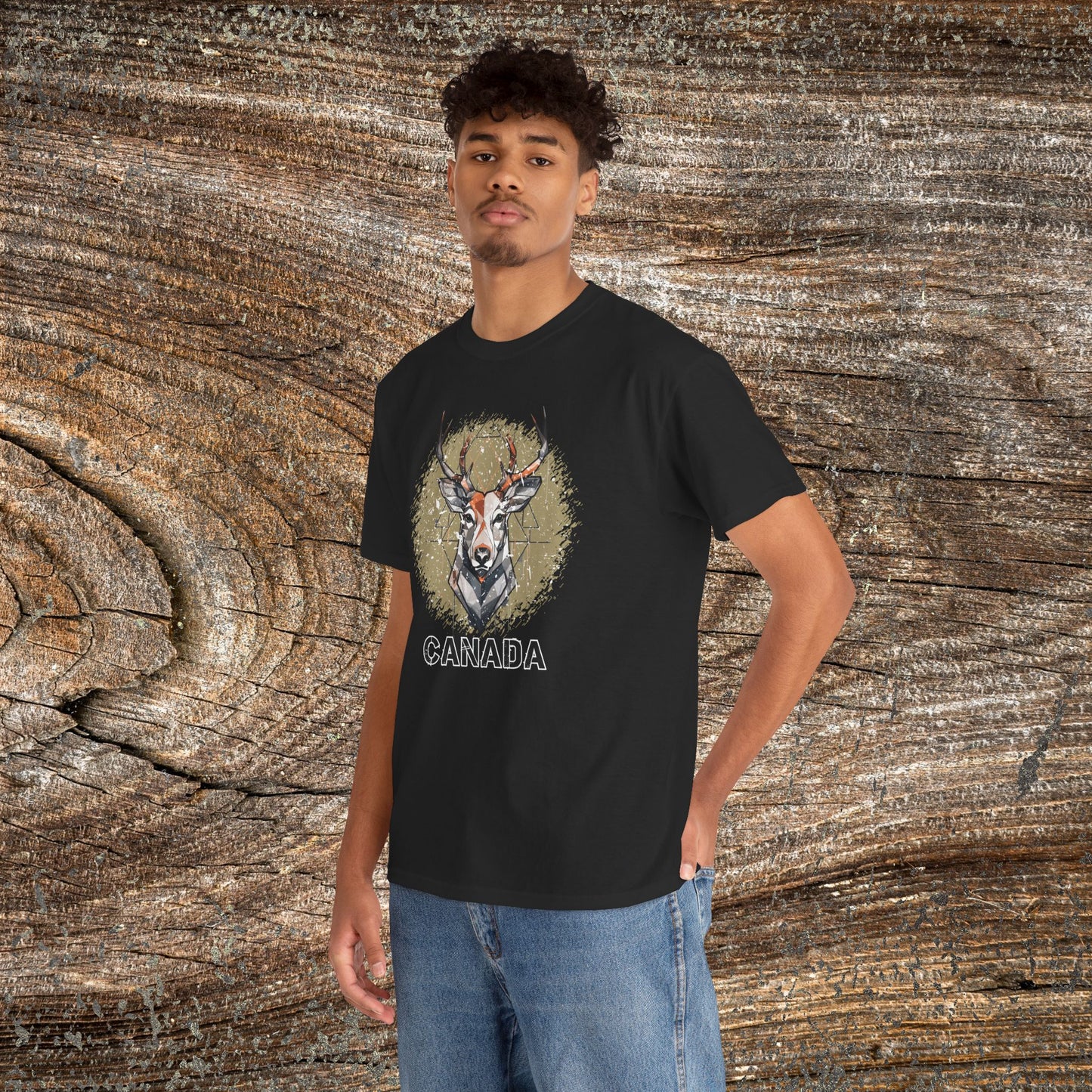 Rustic Grunge Canada Deer T-Shirt