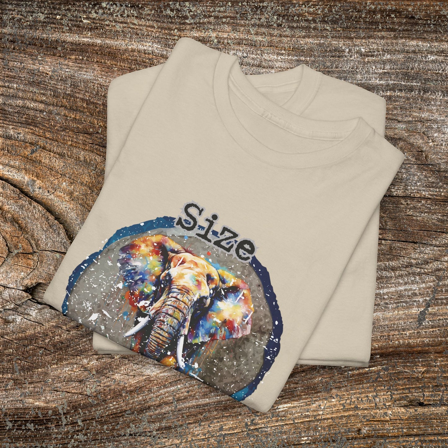 Grunge 'Size Matters' Elephant T-Shirt — Vintage Elephant Graphic Tee