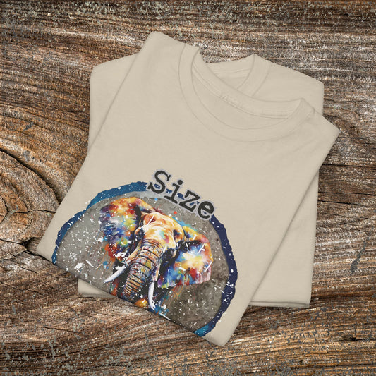 Grunge 'Size Matters' Elephant T-Shirt — Vintage Elephant Graphic Tee