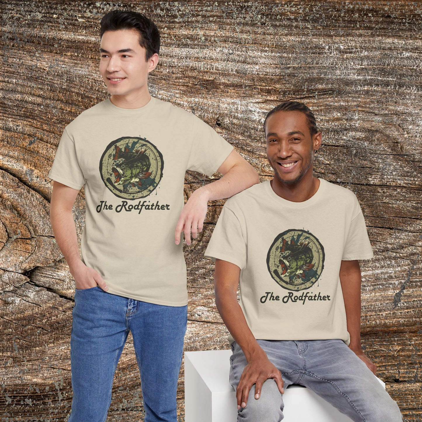 Grunge "The Rodfather" Fishing Tee — Vintage Angler Gift