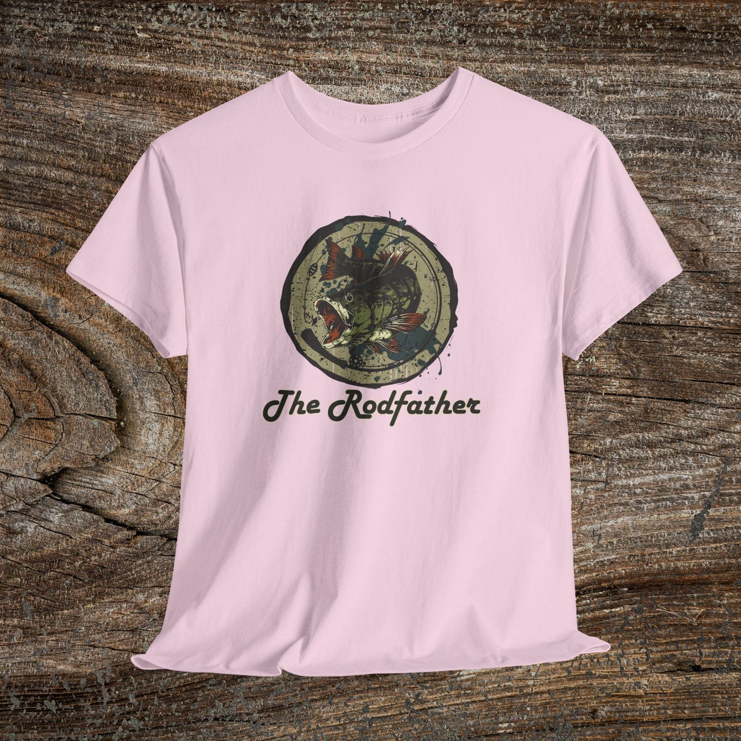 Grunge "The Rodfather" Fishing Tee — Vintage Angler Gift