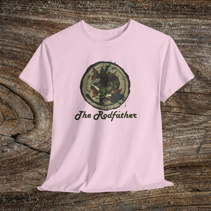 Grunge "The Rodfather" Fishing Tee — Vintage Angler Gift