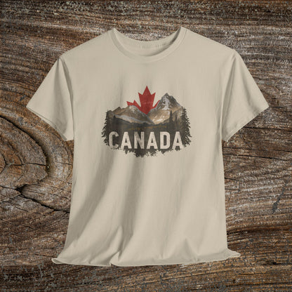 Rustic Canadian Landscape T-Shirt — Distressed Canada Tee