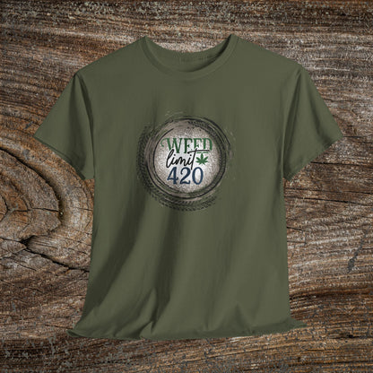 Grunge Weed 420 TShirt - "Weed Limit 420" - Retro Marijuana Stoner Gift