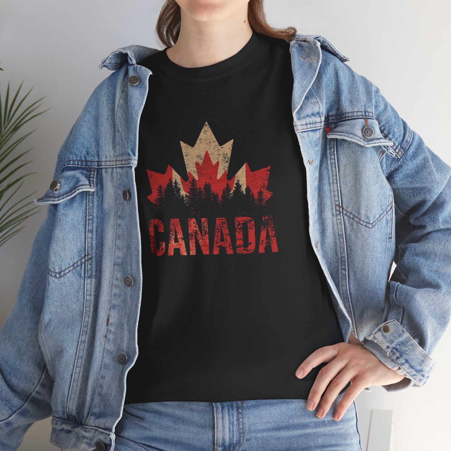 Rustic Canadian Maple Leaf T-Shirt — Grunge Canada Tee