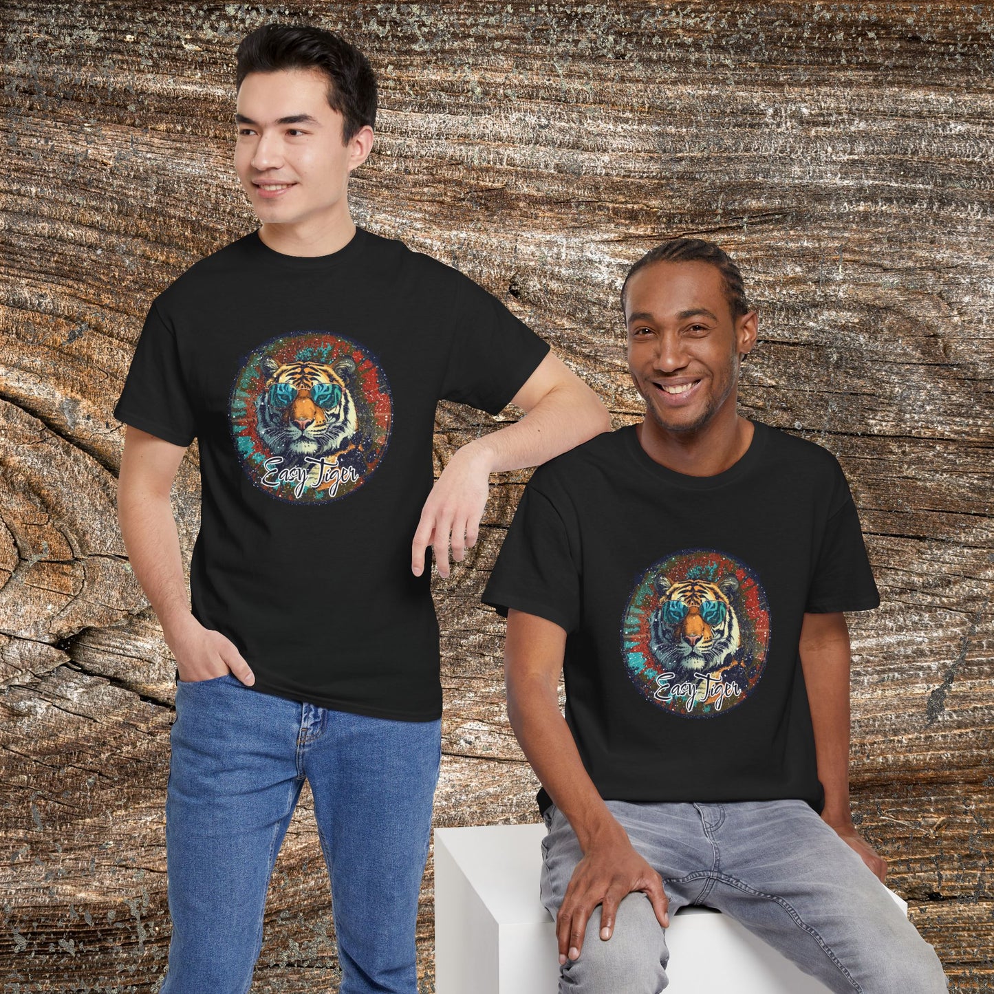 Retro Grunge 'Easy Tiger' T-Shirt — Vintage Tiger Tee