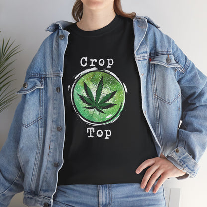 Grunge Weed Leaf 420 TShirt - "Crop Top" - Retro Weed Marijuana Stoner Gift