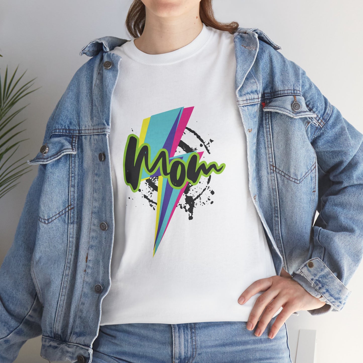 Grunge Retro Mom TShirt - Trendy Lightning Bolt Tee Shirt