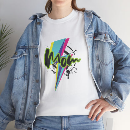 Grunge Retro Mom TShirt - Trendy Lightning Bolt Tee Shirt