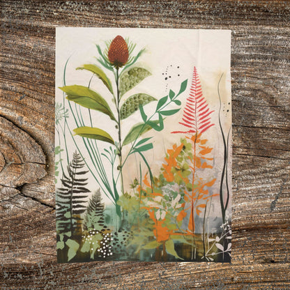 Botanical Abstract Blanket — Soft Floral Throw