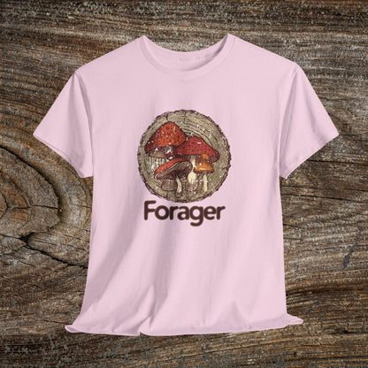 Foraging Mushroom Tee — Retro Grunge Forager Gift