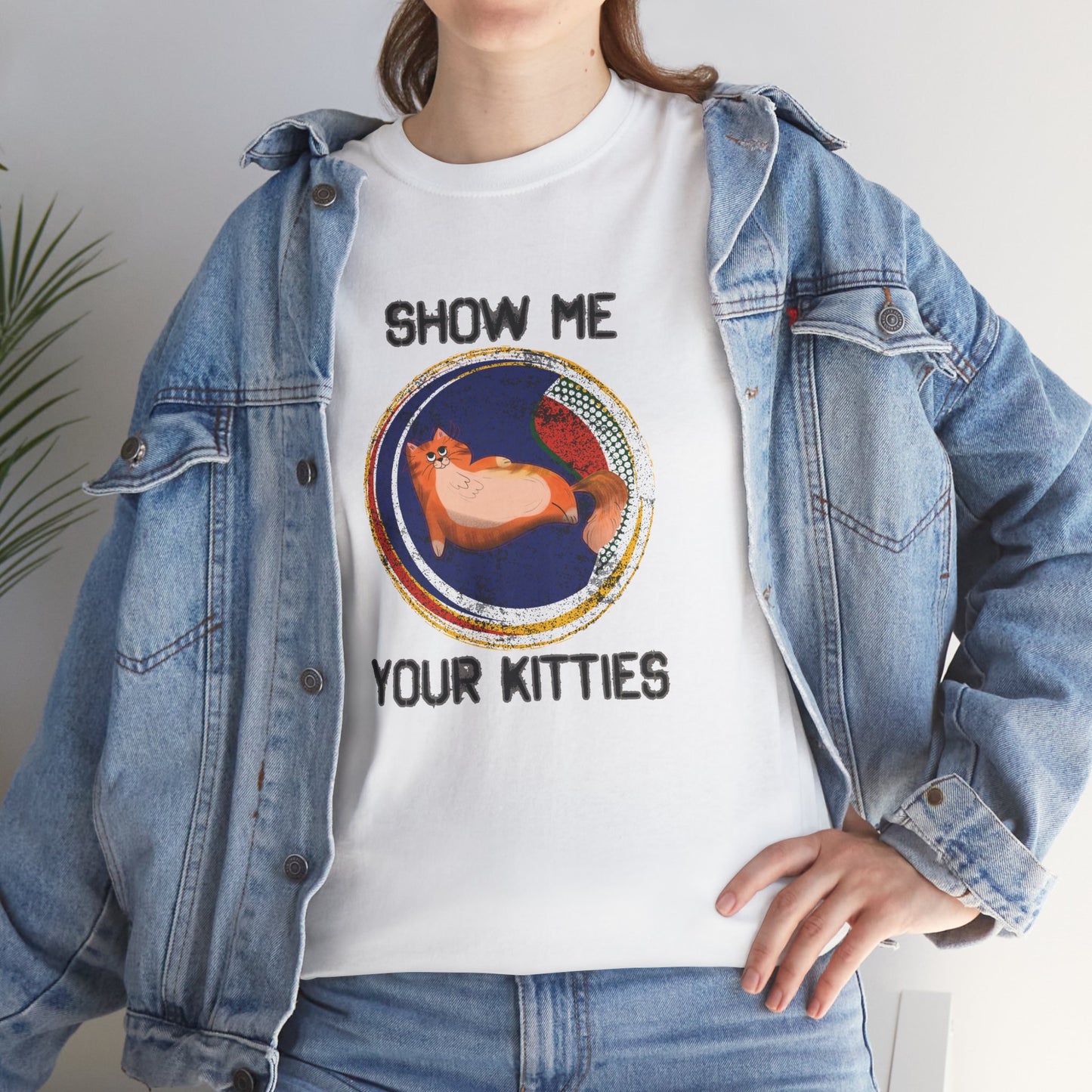 Funny Grunge Cat T-Shirt — "Show Me Your Kitties"