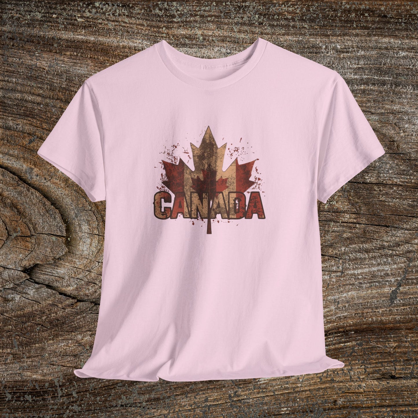 Rustic Canadian Maple Leaf T-Shirt — Grunge Canada Tee