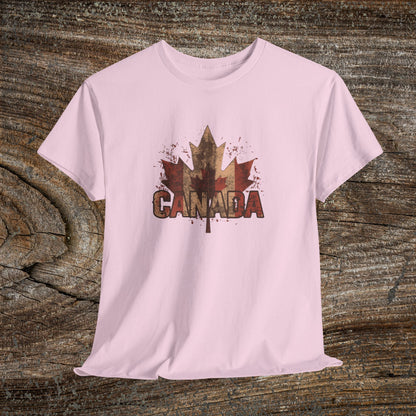Rustic Canadian Maple Leaf T-Shirt — Grunge Canada Tee