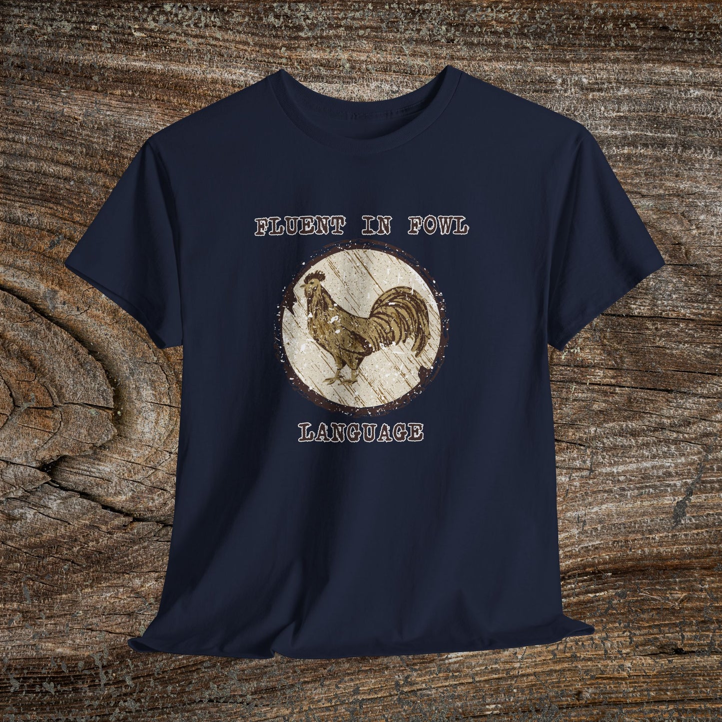 Retro Boho Chicken T-Shirt — "Fluent in Fowl Language"
