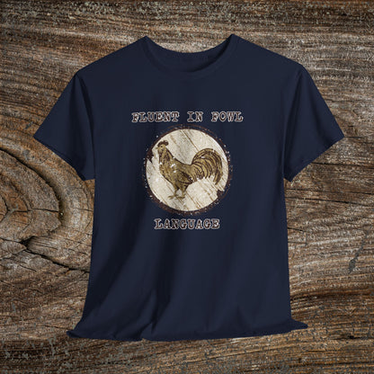 Retro Boho Chicken T-Shirt — "Fluent in Fowl Language"