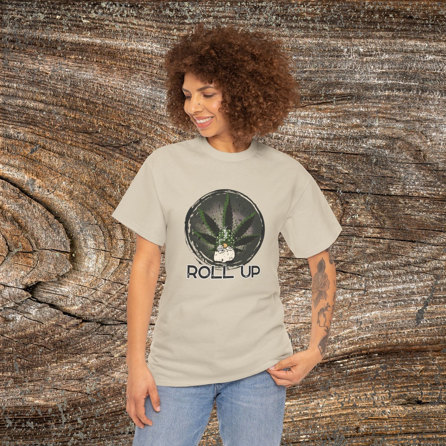 Grunge 'Roll Up' 420 T-Shirt — Retro Gnome Marijuana Stoner Tee