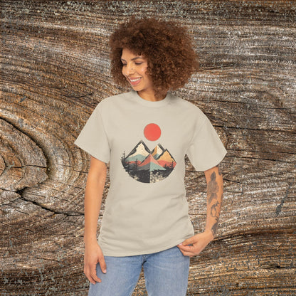 Vintage Retro Mountain TShirt - Trendy Mountain Landscape Shirt