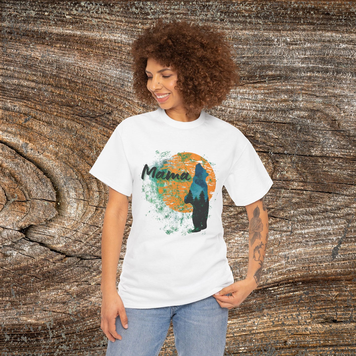 Rustic Mama Bear T-Shirt — Cozy Woodland Mom Tee for Mother's Day & Gifts