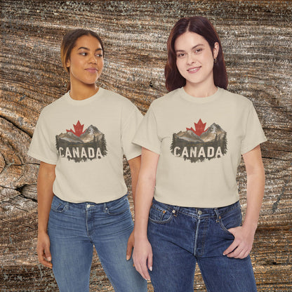 Rustic Canadian Landscape T-Shirt — Distressed Canada Tee
