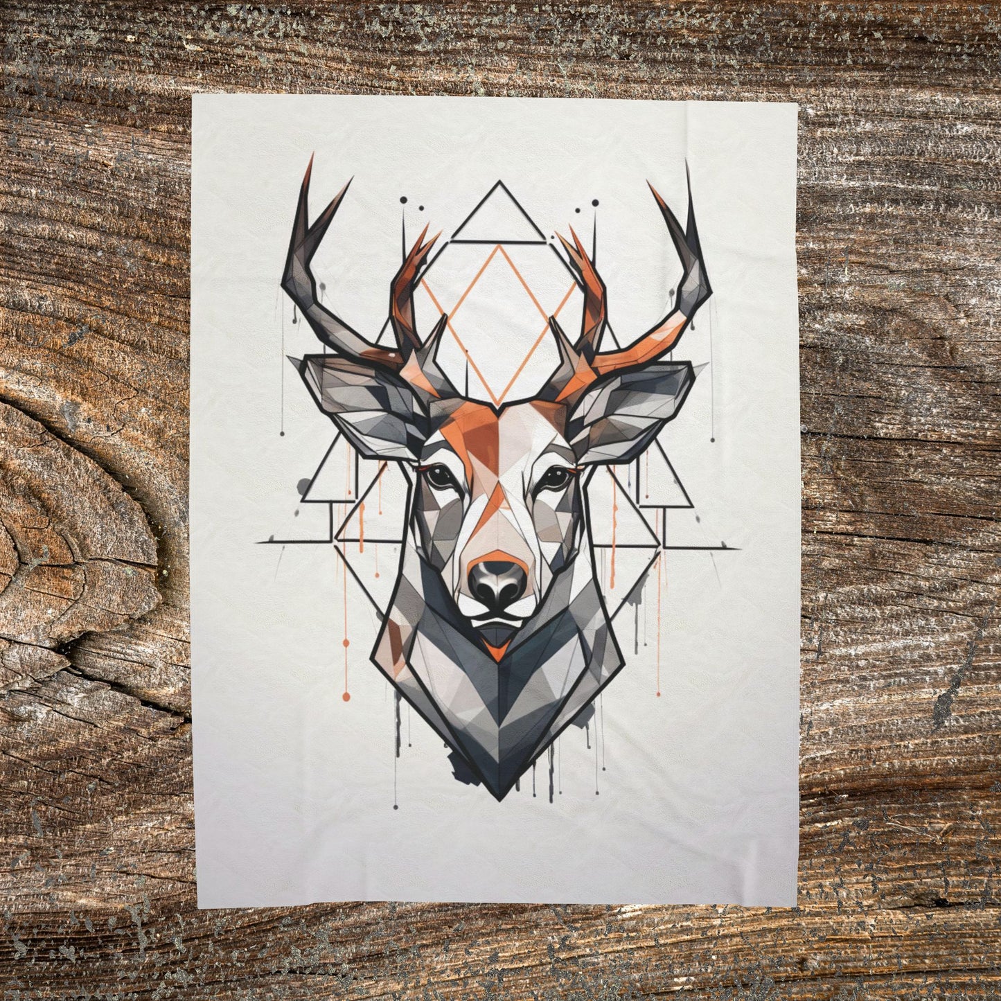 Deer Geometric Blanket — Abstract Throw