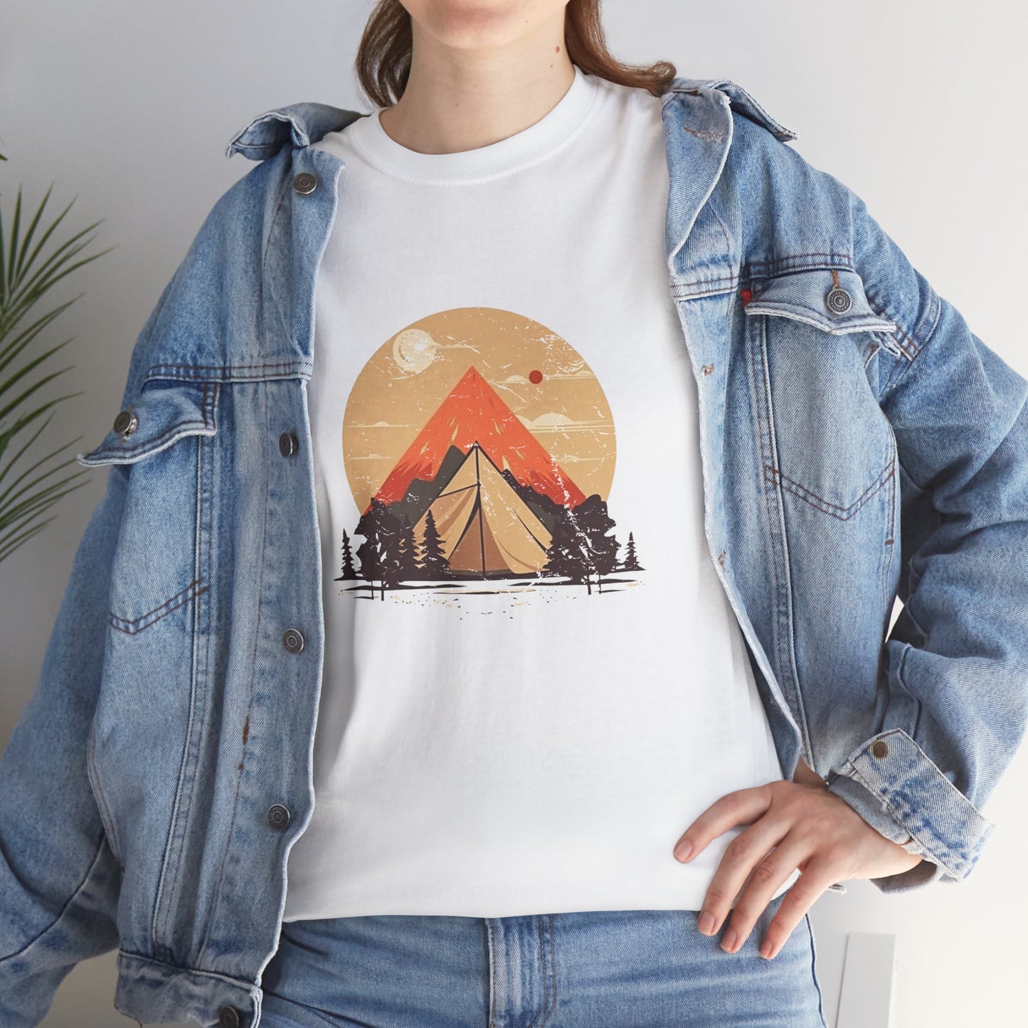 Camping Sunset T-Shirt — Mountain Tent Adventure Tee