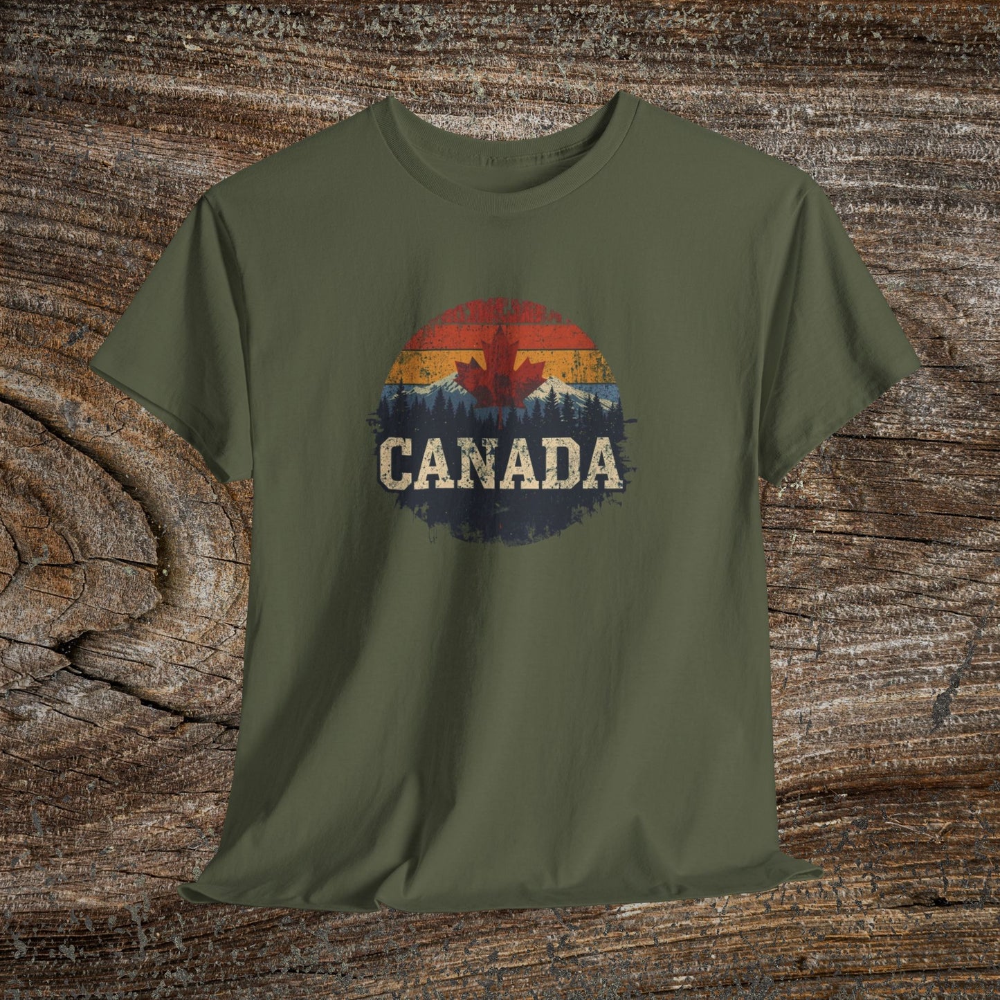 Rustic Canadian Maple Leaf T-Shirt — Distressed Canada Tee