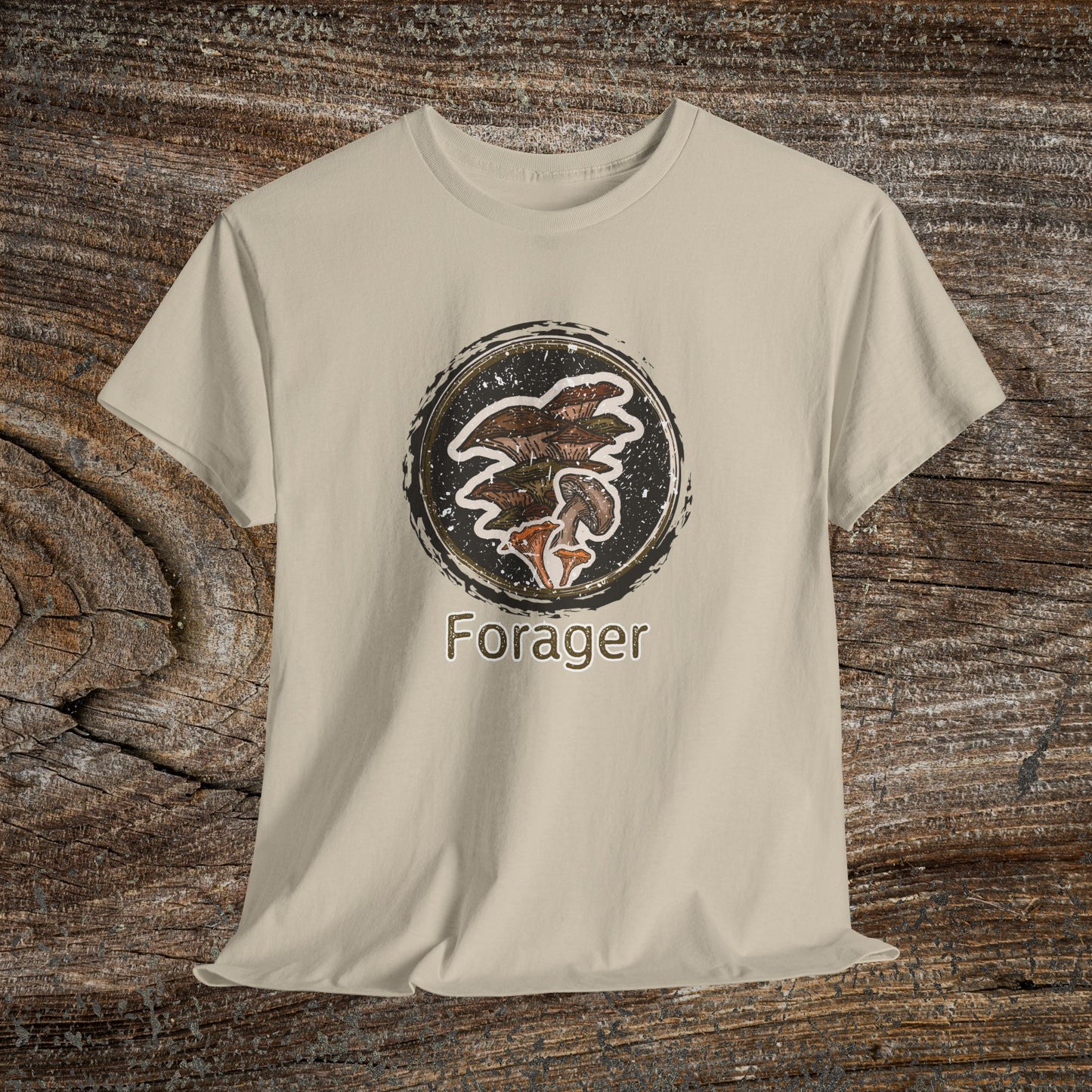 Foraging Mushroom Tee — Retro Grunge Forager Gift