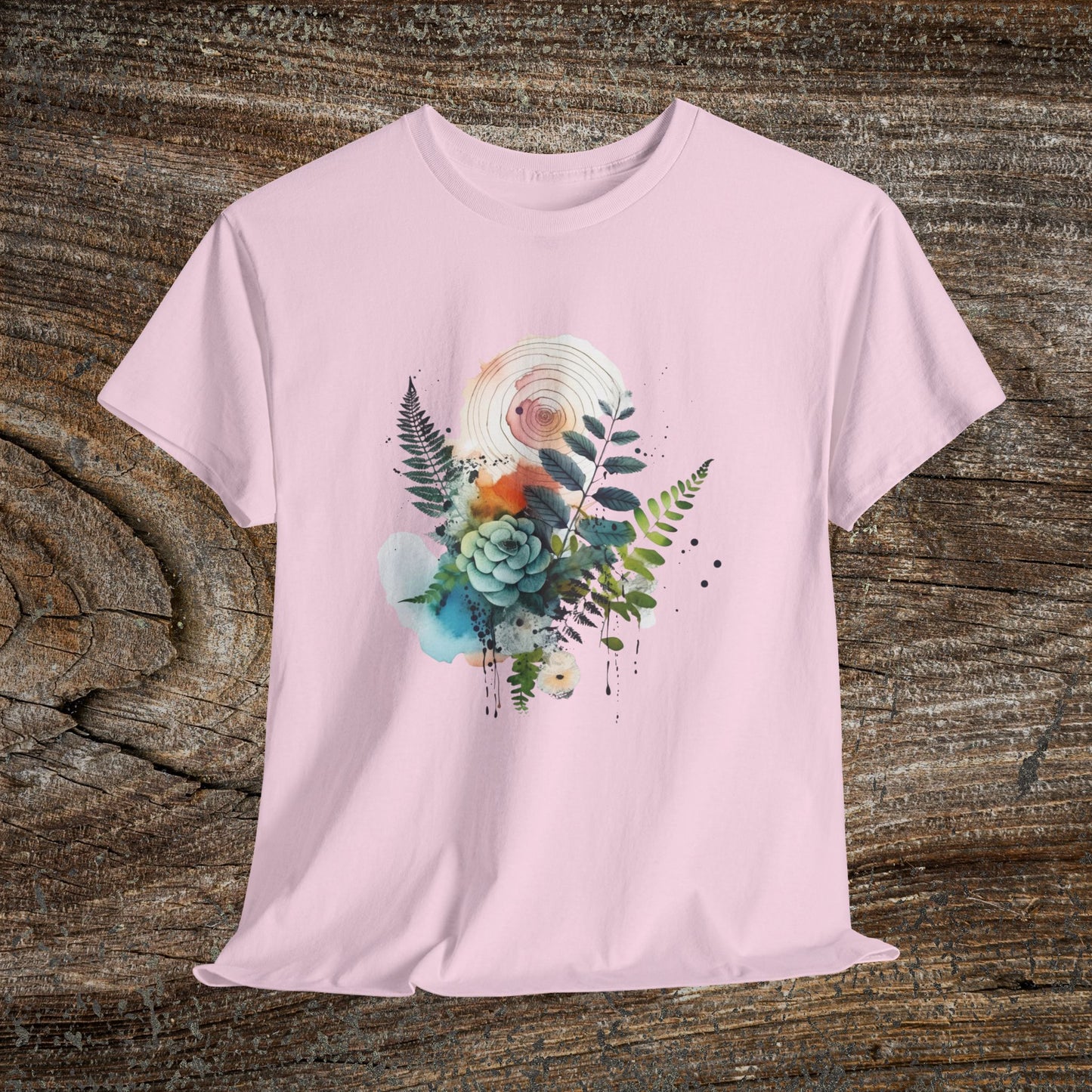 Vintage Watercolour  Floral TShirt — Botanical Graphic T-Shirt