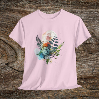 Vintage Watercolour  Floral TShirt — Botanical Graphic T-Shirt