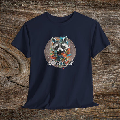 Vintage 'Street Cat' Raccoon T-Shirt — Funny Retro Wildlife Tee