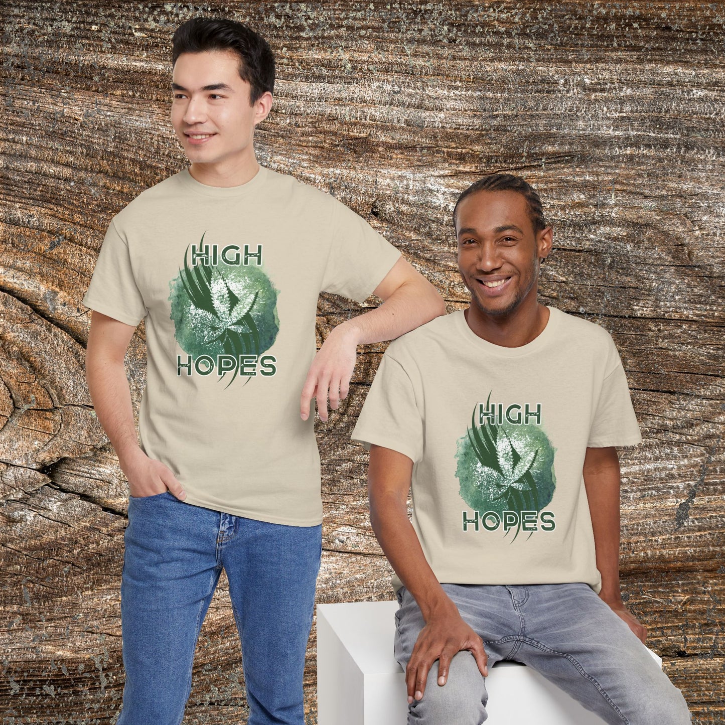Grunge Weed 420 TShirt - "High Hopes" - Retro Marijuana Stoner Gift