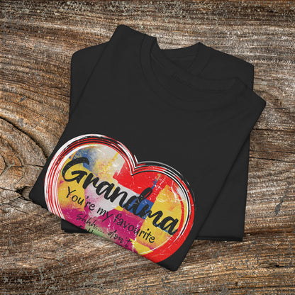 Retro Grandma Heart - "Grandma You're My Favourite Shhh Don't Tell Mom & Dad"