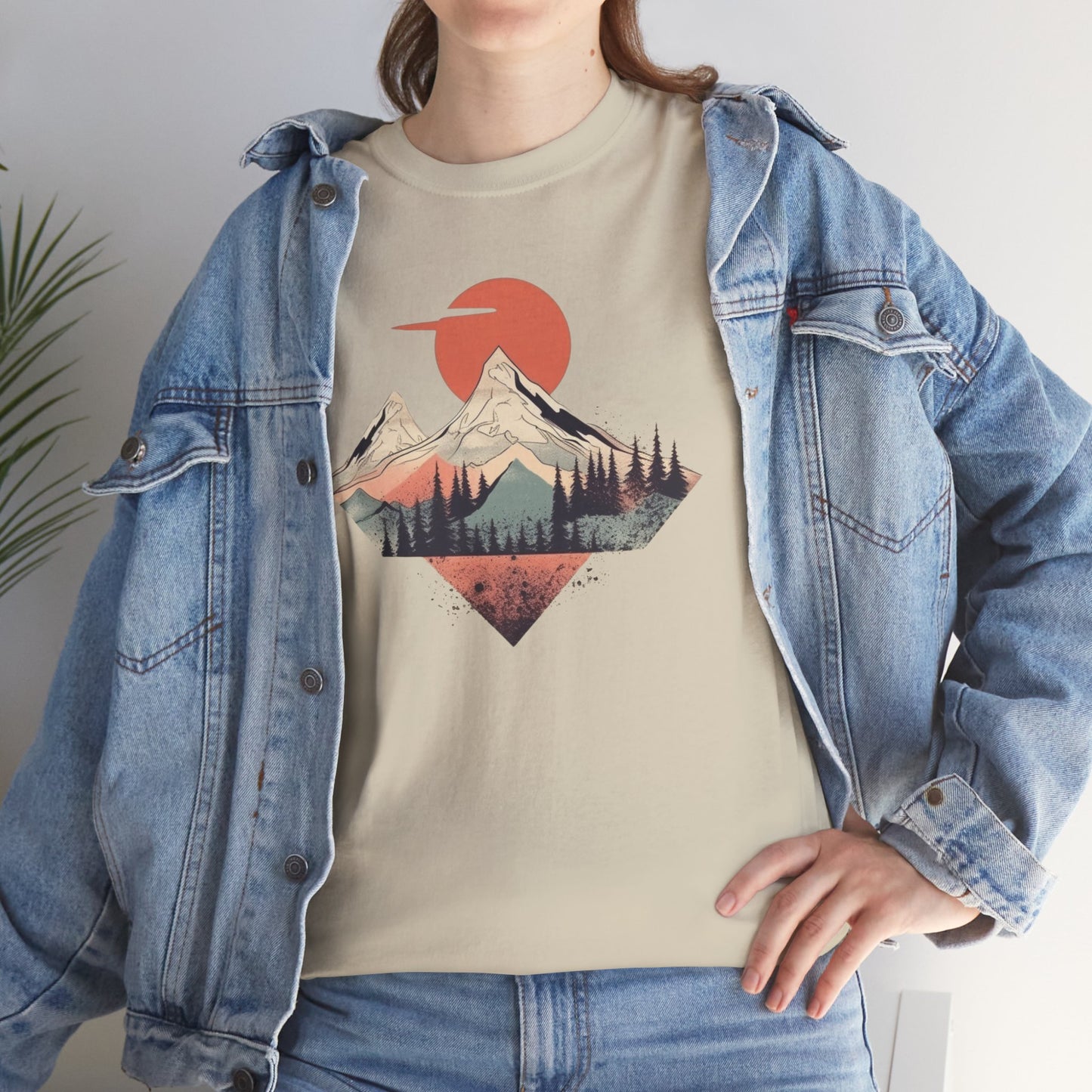Vintage Retro Mountain TShirt - Trendy Mountain Landscape Shirt