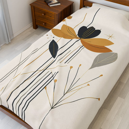 Retro Boho Flower Blanket — Cozy Abstract Throw