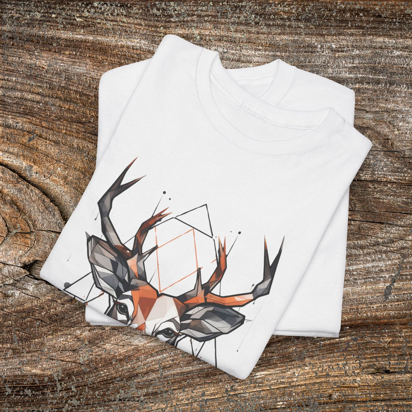 Geometric Abstract Deer T-Shirt — Modern Minimalist Deer Tee