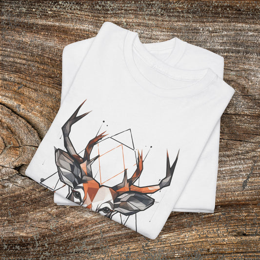 Geometric Abstract Deer T-Shirt — Modern Minimalist Deer Tee
