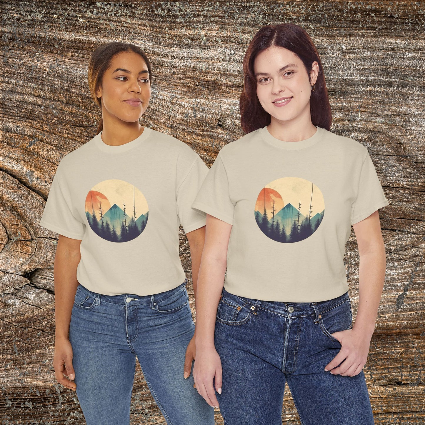 Vintage Mountain Landscape TShirt - Nature Lover Gift