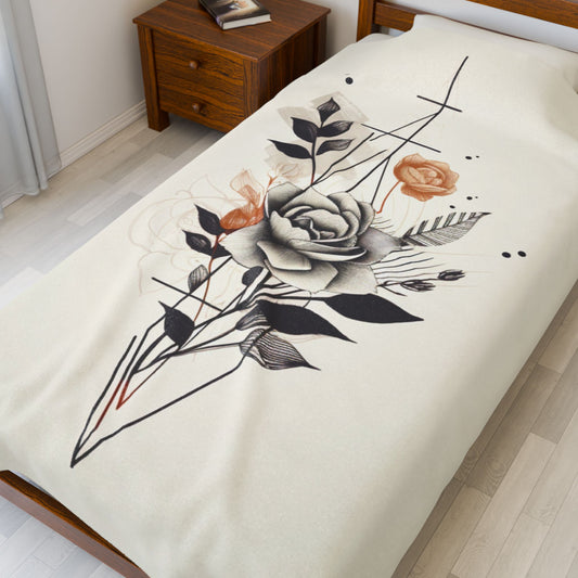 Vintage Flower Blanket — Retro Boho Throw