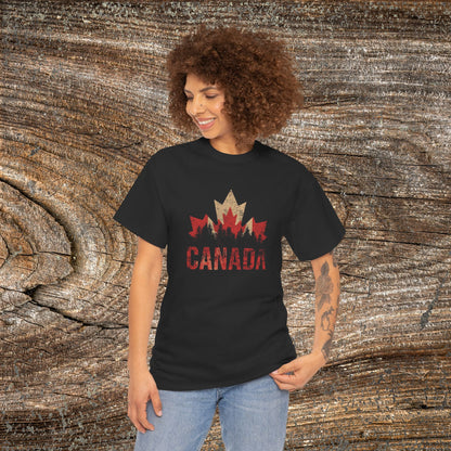 Rustic Canadian Maple Leaf T-Shirt — Grunge Canada Tee