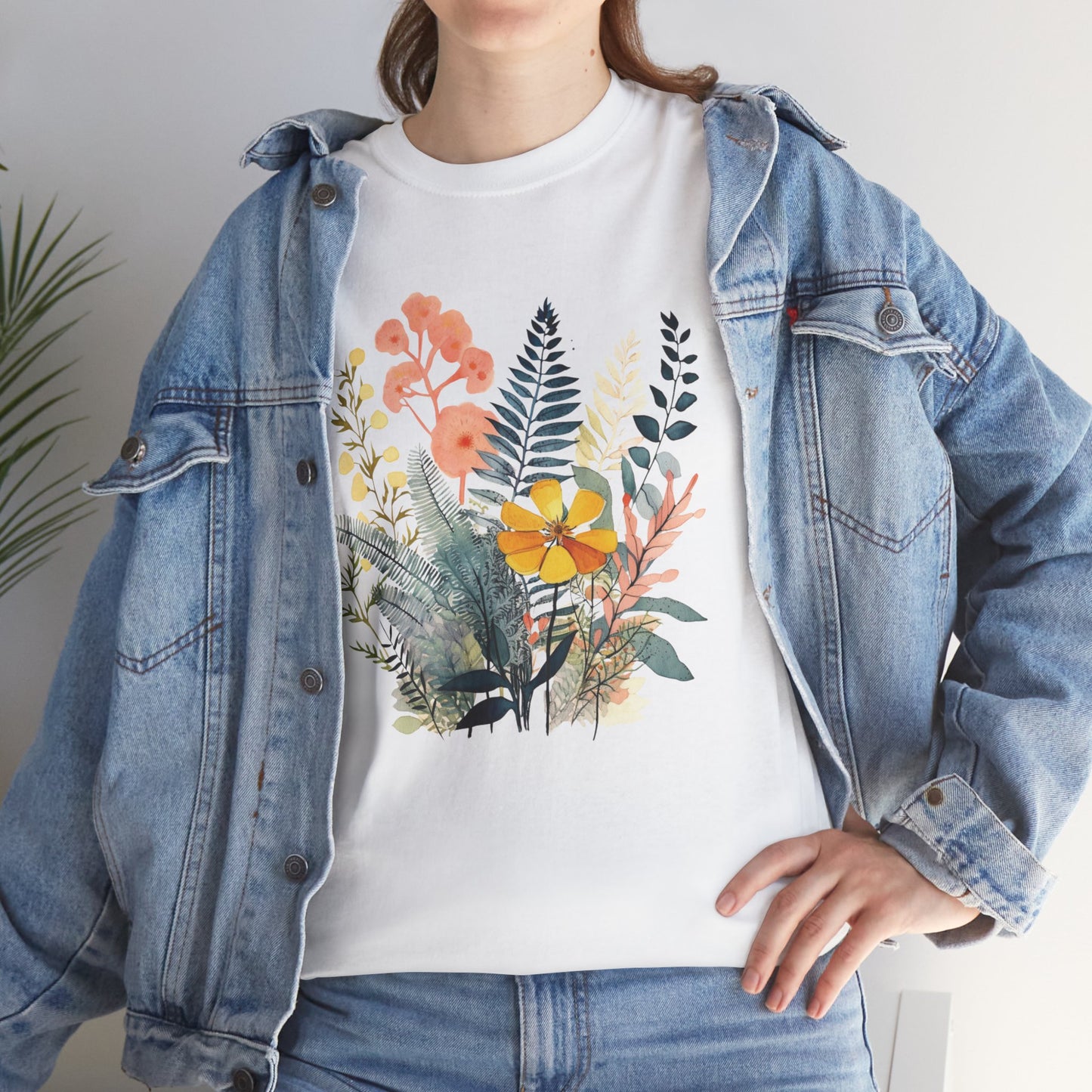 Vintage Watercolour  Floral TShirt — Botanical Graphic T-Shirt