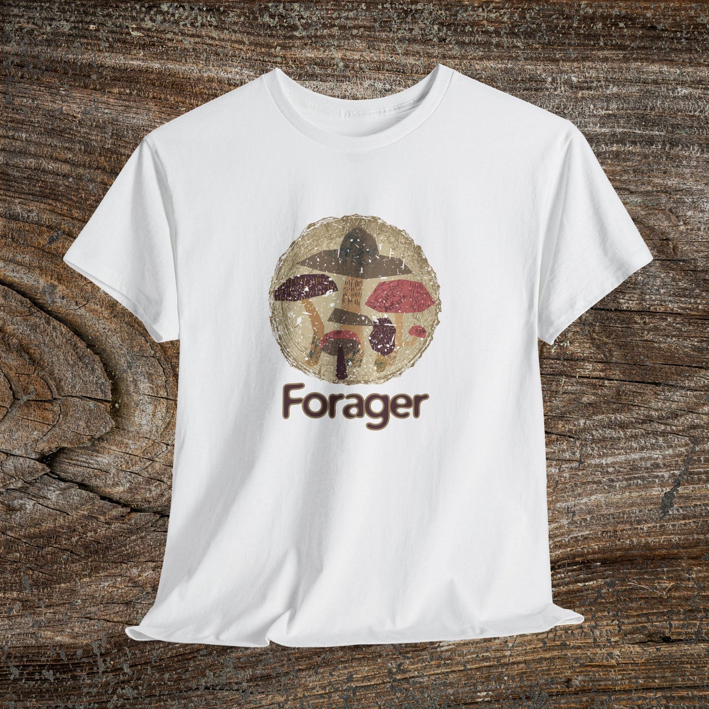 Foraging Mushroom Tee — Retro Grunge Forager Gift