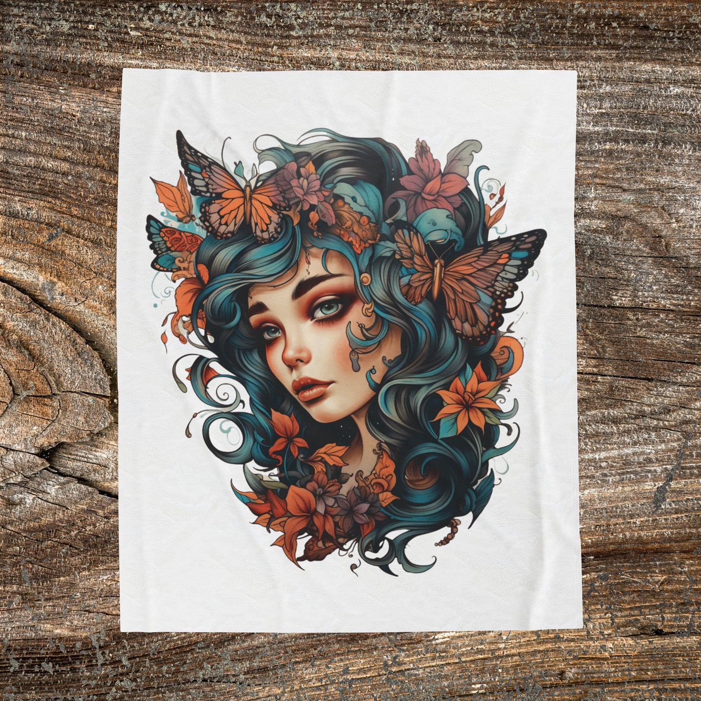 Boho Fairy Goddess Blanket - Cozy Illustration Throw