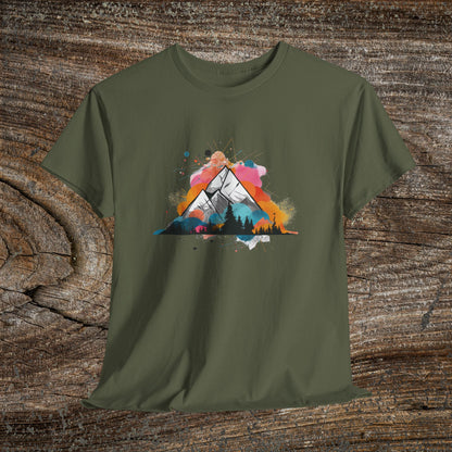 Vibrant Retro Mountain Abstract TShirt - Trendy Cute Mountain Landscape Shirt