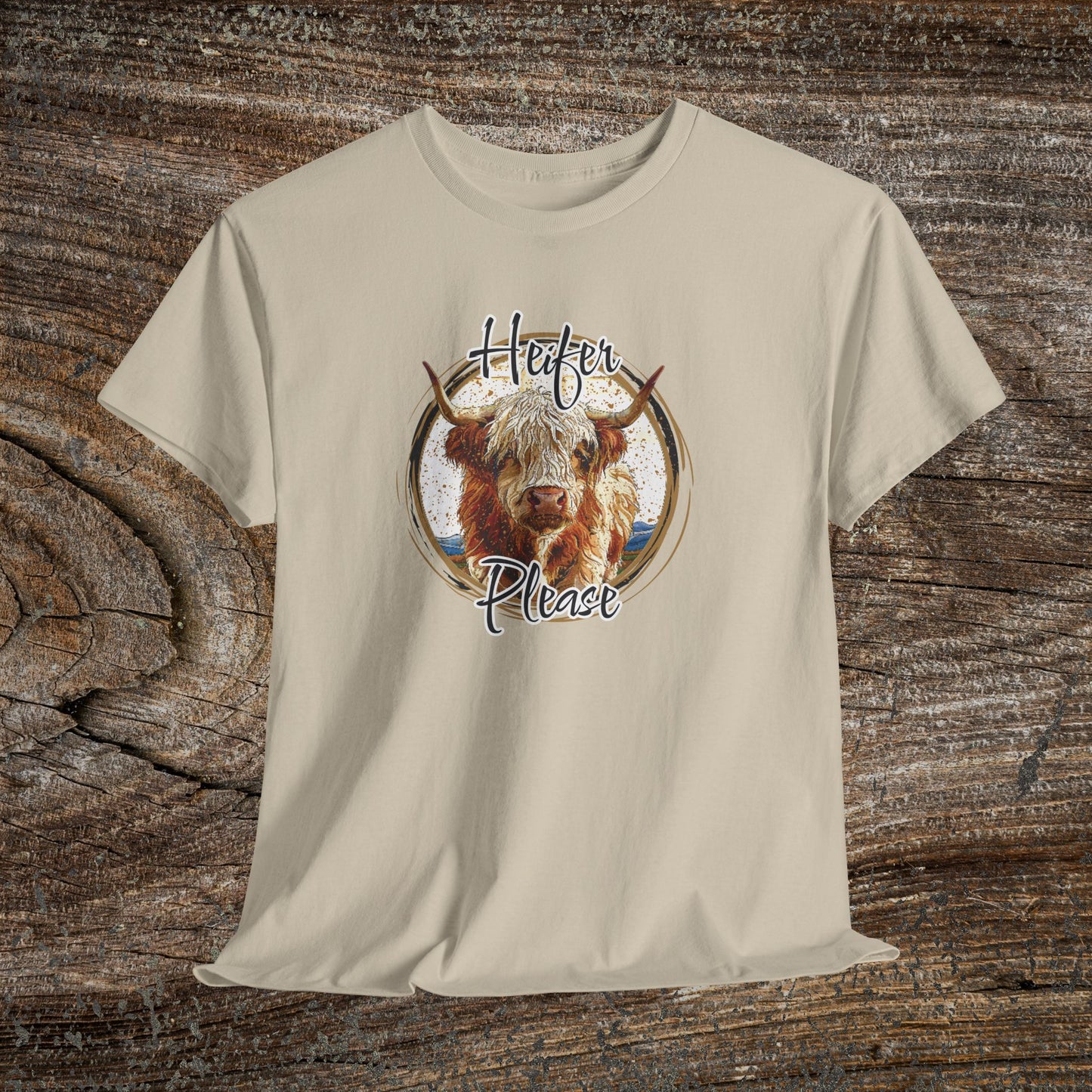 Heifer Please Retro Grunge Cow T-Shirt — Boho Funny Farm Animal Tee
