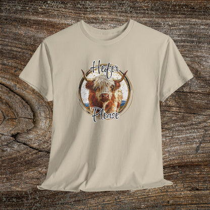 Heifer Please Retro Grunge Cow T-Shirt — Boho Funny Farm Animal Tee